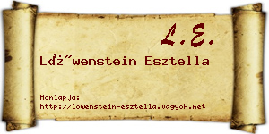 Löwenstein Esztella névjegykártya